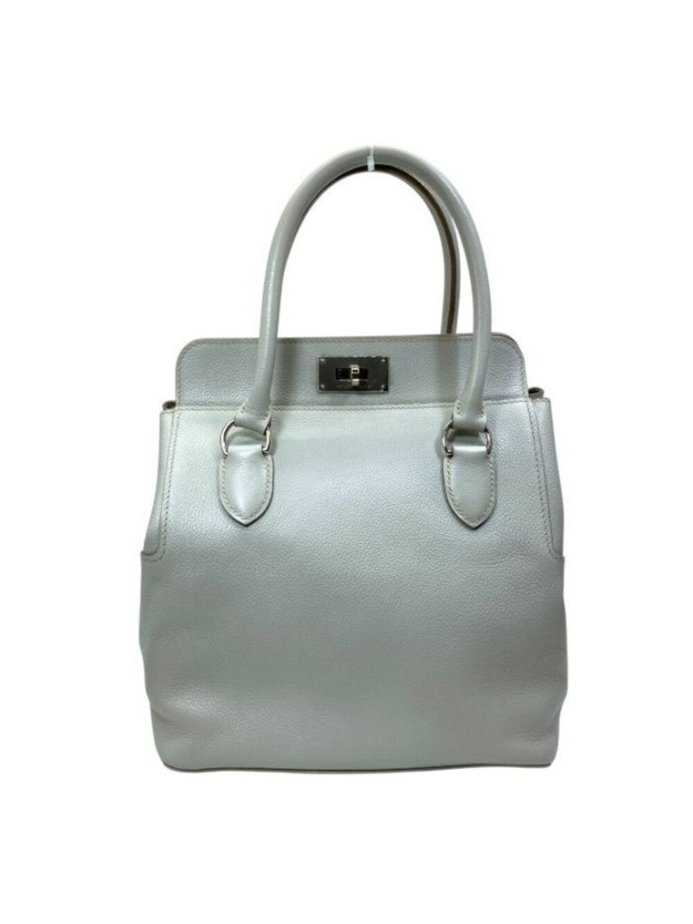 Hermes Toolbox 20 2-Way Shoulder Bag Evercolor Blue Glacier Light Gray